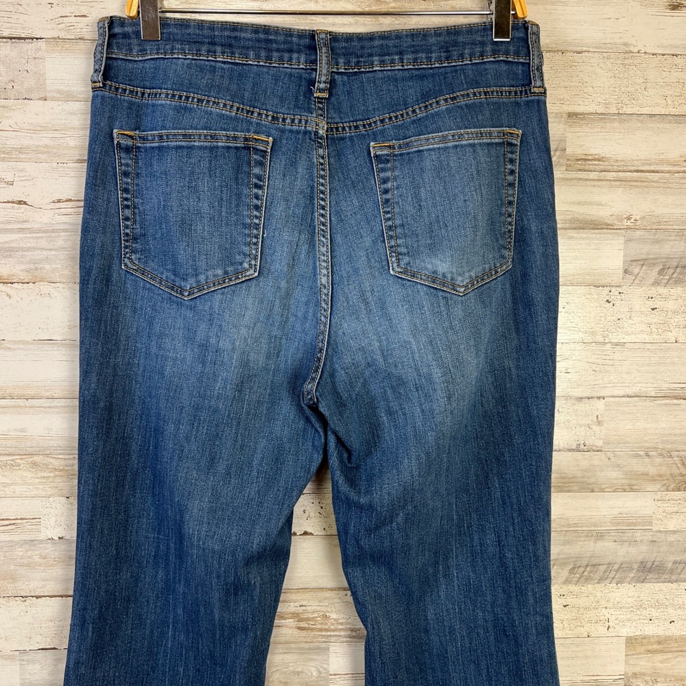 Gap Jeans Women 12/31R Blue Denim Dark Wash Stretch High Rise Flare Hippie Boho - Picture 4 of 9